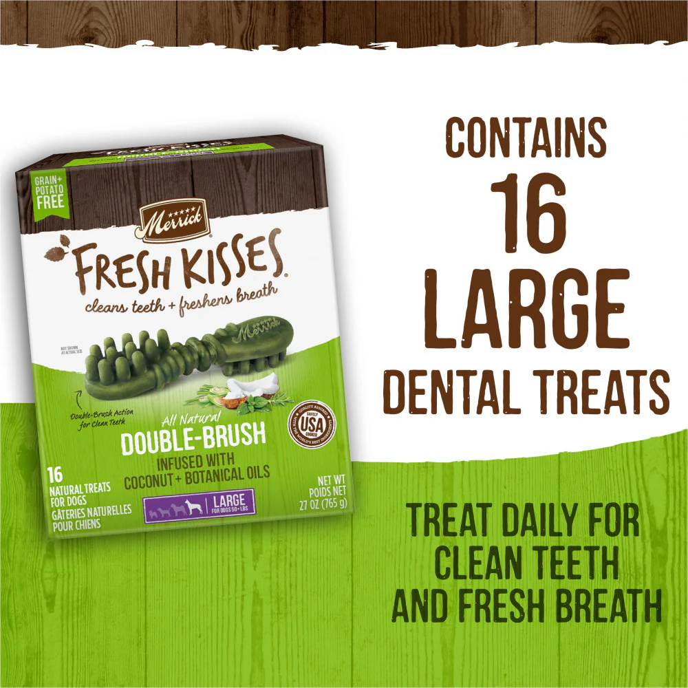 Merrick Fresh Kisses Grain Free Coconut Oil & Botanicals Large Dental Dog Treats - Image 5