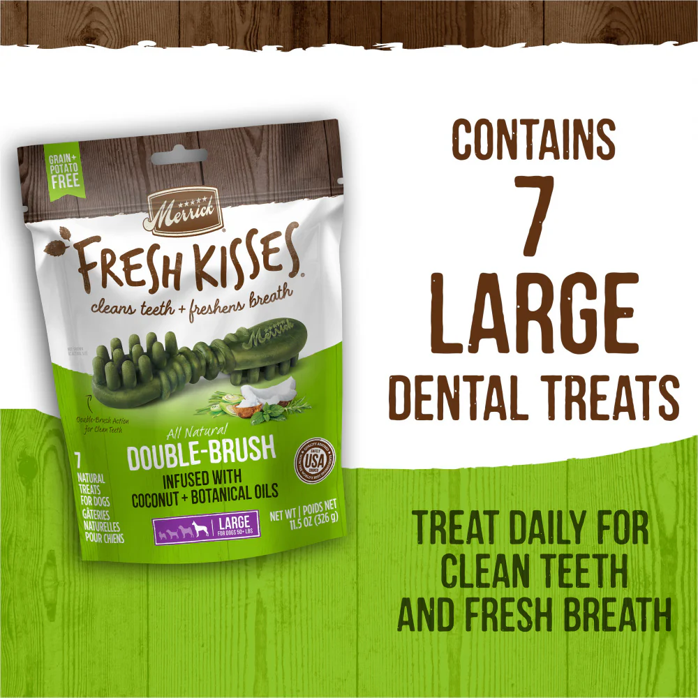 Merrick Fresh Kisses Grain Free Coconut Oil & Botanicals Large Dental Dog Treats - Image 7