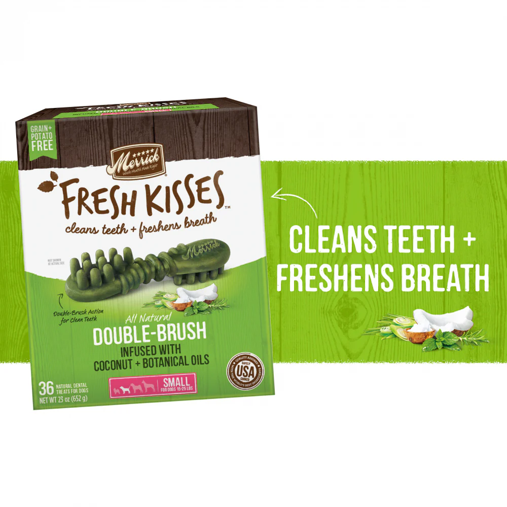 Merrick Fresh Kisses Grain Free Coconut Oil & Botanicals Small Dental Dog Treats - Image 9