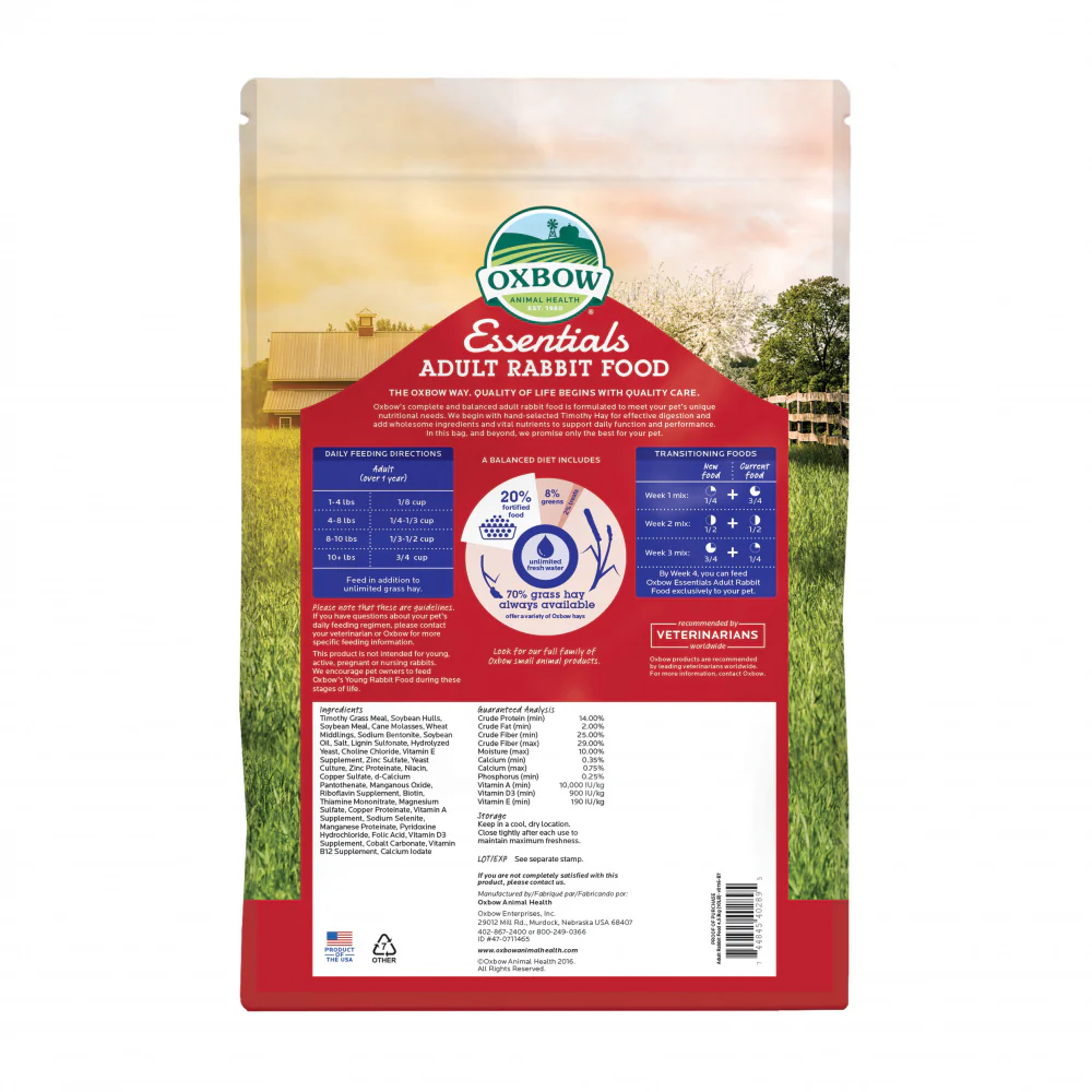 Oxbow Animal Health Essentials Adult Rabbit Food All Natural Adult Rabbit Pellets - Image 3