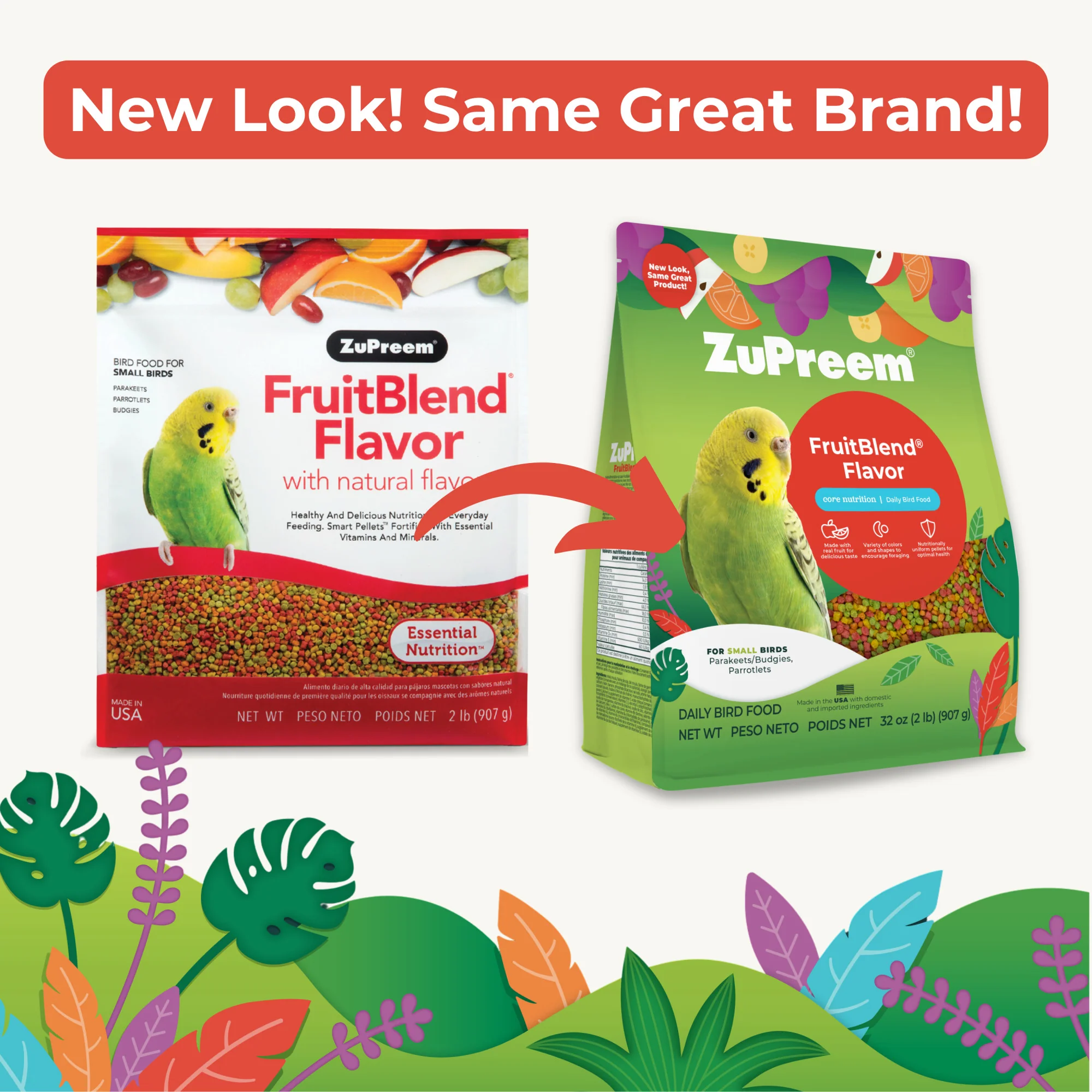 Zupreem FruitBlend Flavor with Natural Fruit Flavors Small Bird Food 2lb- Parakeets, Budgies, Parrotlets - Image 8